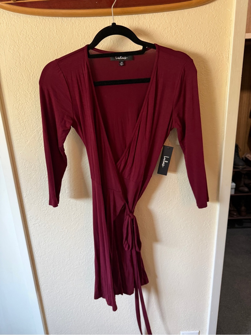 Lulu's Burgundy Wrap Dress